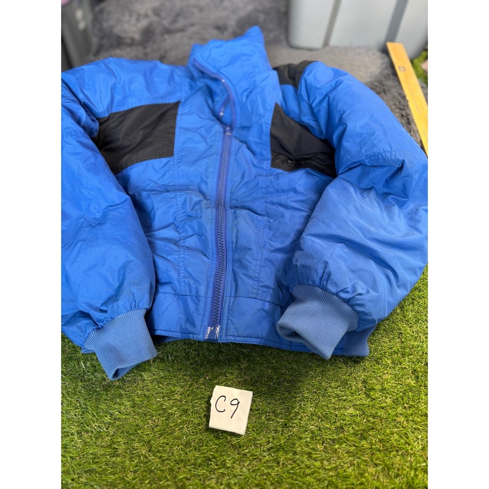 Vintage Fall Line Down Skiwear Puffer Jacket Mens M Blue Black 80s 90s